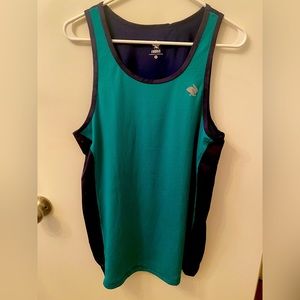 Rabbit men’s large running tank top dark blue & teal